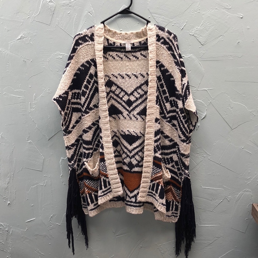Tribal Aztec cardigan w/pockets